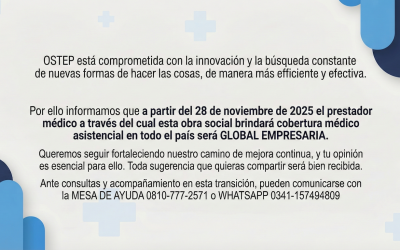 Ostep Mensaje Prestador nuevo